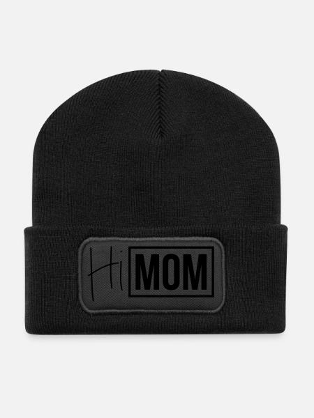 hi mom - Recycled Patch Beanie - black
