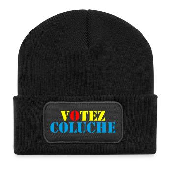 Votez Coluche 01 - Beanie recyclé à patch - noir - Devant