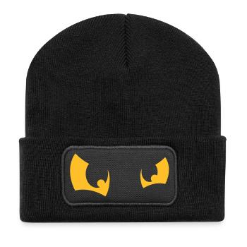 Two shining eyes - Recycled Patch Beanie - black - Front