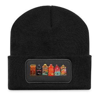 Amsterdam Hot Spot - Beanie recyclé à patch - noir - Devant