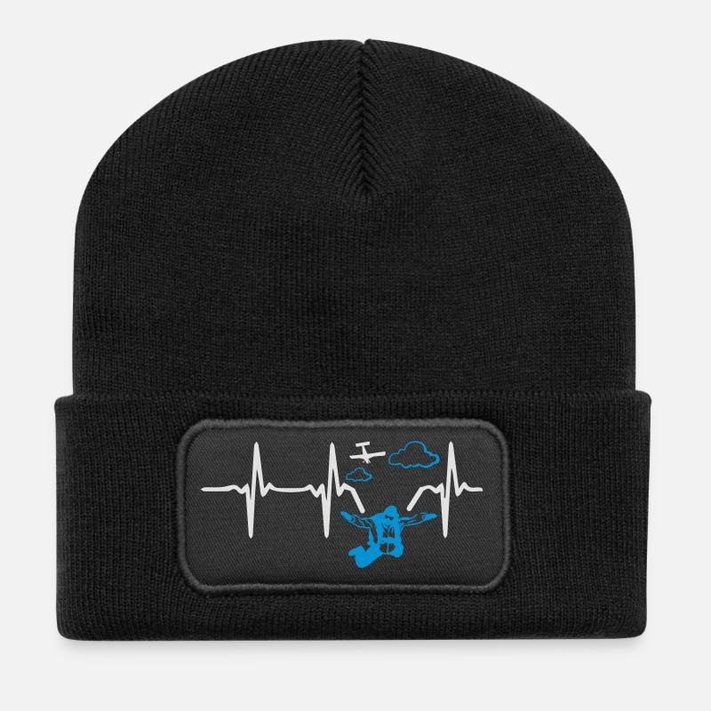 Battement de coeur Skydive - Beanie recyclé à patch - noir