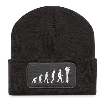 Evolution leek shirt gift Funny - Recycled Patch Beanie - dark grey - Front