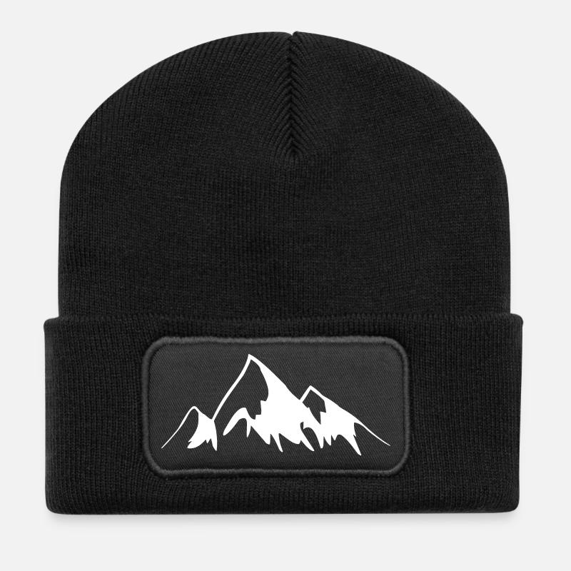 Mountains - Peaks - Recycled Patch Beanie - black