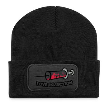 spritze_love_injection2 - Recycled Patch Beanie - black - Front