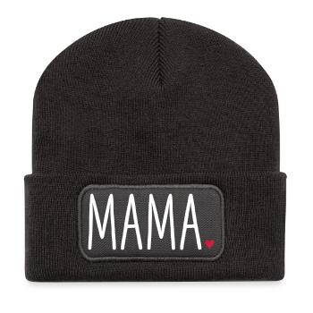 Mom Heart - Gift Mother's Day Love - Recycled Patch Beanie - dark grey - Front