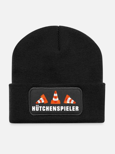 Hütchenspieler - Straßenbau (1) - Recycelte Patch Beanie - Schwarz