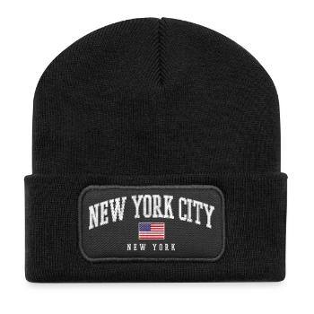 New York USA - Recycled Patch Beanie - black - Front