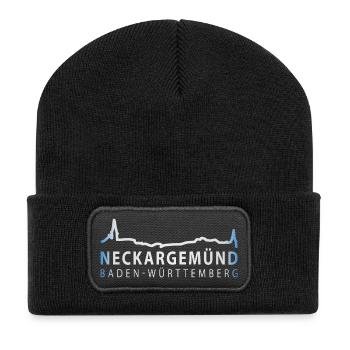 Neckargemünd - Silhouette - Recycelte Patch Beanie - Schwarz - Vorne