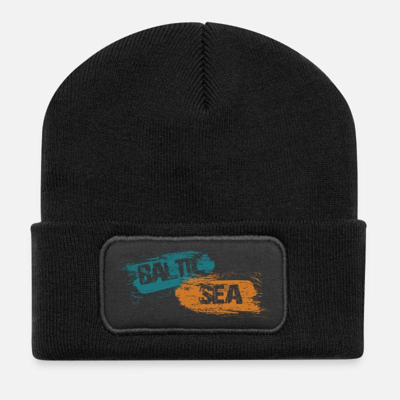 Baltic Sea - Ostsee - Recycelte Patch Beanie - Schwarz