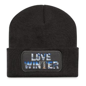 Love Winter - Skiing Winter Sports - Recycelte Patch Beanie - Dunkelgrau - Vorne