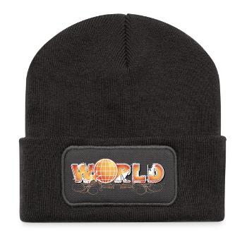 WORLD LOGO decorated - Recycled Patch Beanie - dark grey - Front