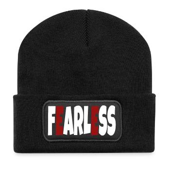 Fearless - simple text - Recycled Patch Beanie - black - Front