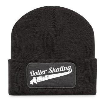 80s roller skating - Recycled Patch Beanie - dark grey - Front