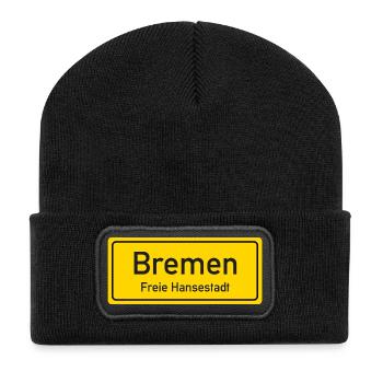 Bremen place name sign Germany - Recycled Patch Beanie - black - Front