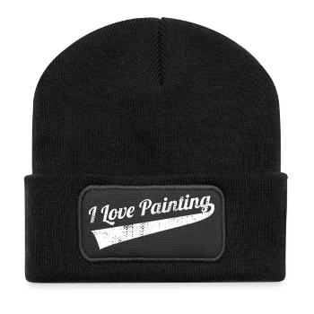 Maler Lackierer Liebe - Recycelte Patch Beanie - Schwarz - Vorne