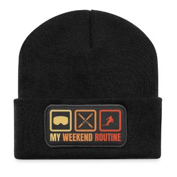Lustiges Ski Wochenende - Recycelte Patch Beanie - Schwarz - Vorne