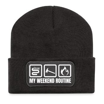 Weekend Routine Fire Brigade - Recycled Patch Beanie - dark grey - Front