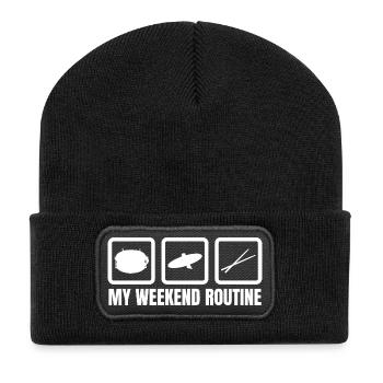 Schlagzeuger Wochenendroutine - Recycelte Patch Beanie - Schwarz - Vorne