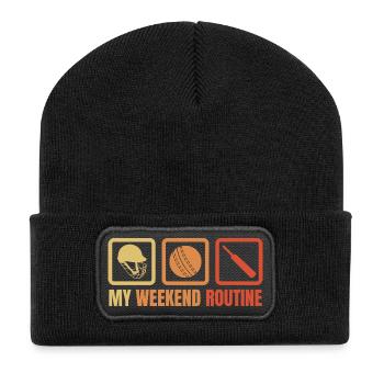 Meine Wochenendroutine - Recycelte Patch Beanie - Schwarz - Vorne