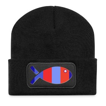 FISH. APRIL FOOL. HOLIDAY. SUMMER. HUMOR - Recycled Patch Beanie - black - Front