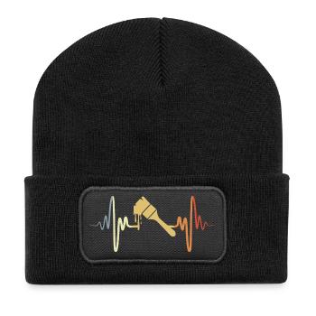 Pinceau de peintre vintage - Beanie recyclé à patch - noir - Devant