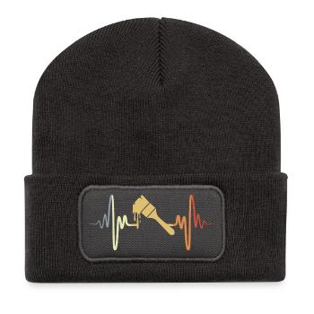 Pinceau de peintre vintage - Beanie recyclé à patch - charbon - Devant