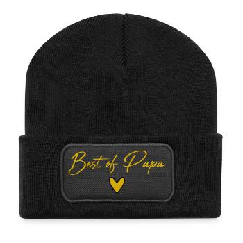 PAPOUNET. DAD. FATHER'S DAY. HAPPY FATHER'S DAY - Recycled Patch Beanie - black - Front