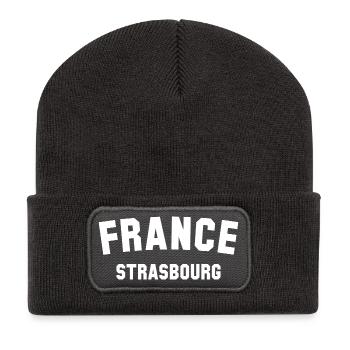STRASBOURG France - Recycled Patch Beanie - dark grey - Front