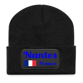 Nantes, France- Imprimés élégants - Beanie recyclé à patch - noir - Devant