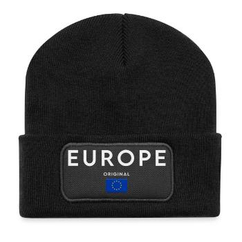 Drapeau de l’Europe, fierté européenne - Beanie recyclé à patch - noir - Devant