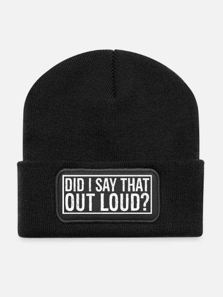 est-ce que j’ai dit ça à haute voix - Beanie recyclé à patch - noir