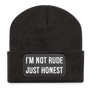 I'm not rude just honest - Recycled Patch Beanie - dark grey - Front