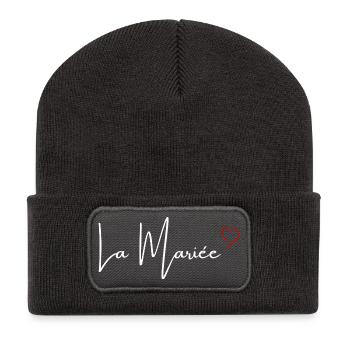 The Red Heart Bride - Recycled Patch Beanie - dark grey - Front