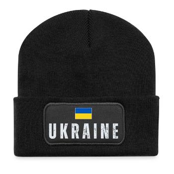 Ukrainian flag, Ukrainian pride - Recycled Patch Beanie - black - Front