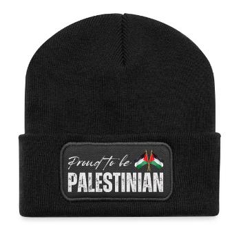 Proud Palestinian, I love Palestine - Recycled Patch Beanie - black - Front
