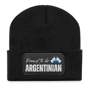 Stolzer Argentinier, ich liebe Argentinien - Recycelte Patch Beanie - Schwarz - Vorne