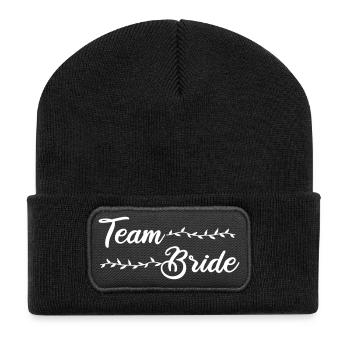 team bride - Recycelte Patch Beanie - Schwarz - Vorne