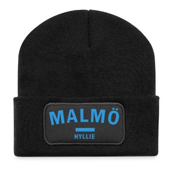 Colourful Malmö Hyllie City Skyline - Recycled Patch Beanie - black - Front