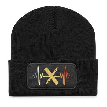 Règle Vintage Heartbeat - Beanie recyclé à patch - noir - Devant