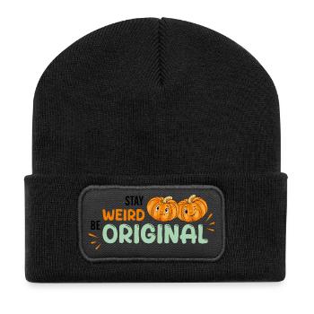 Bleib ungewöhnlich. Sei originell - Recycelte Patch Beanie - Schwarz - Vorne
