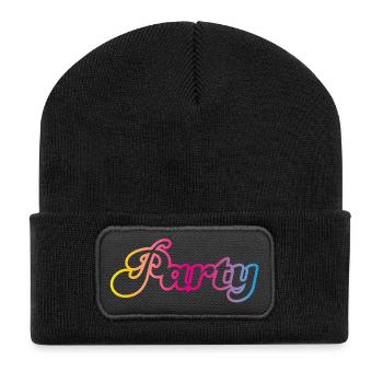 Party Flourishes Celebrate Colorful Rainbow Silhouette Fun - Recycled Patch Beanie - black - Front