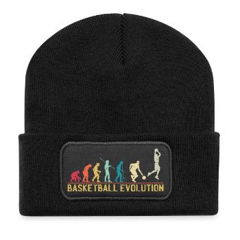 Basketball Evolution Progression Design - Recycled Patch Beanie - black - Front