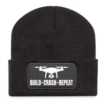 Drone Build Crash Repeat - Recycled Patch Beanie - dark grey - Front
