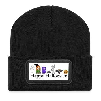 Humorous Halloween Monsters and Ghosts - Recycled Patch Beanie - black - Front