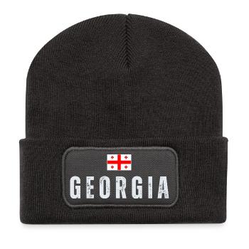 Drapeau géorgien, patriote géorgien - Beanie recyclé à patch - charbon - Devant