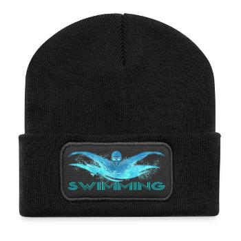 Flotteur dynamique avec vagues d’eau - Beanie recyclé à patch - noir - Devant
