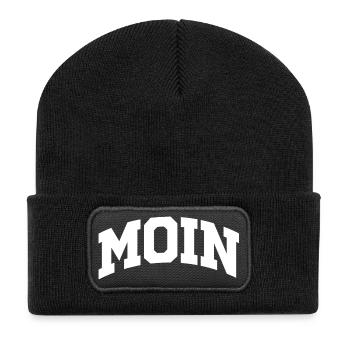 MOIN – North German in college style - Recycled Patch Beanie - black - Front