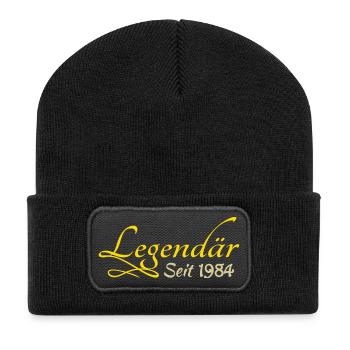 1984 - Recycelte Patch Beanie - Schwarz - Vorne