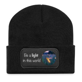 Soyez une lumière dans ce monde – les lucioles - Beanie recyclé à patch - noir - Devant