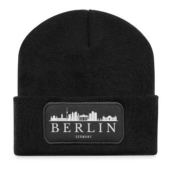 Berlin Skyline, Berlin Allemagne - Beanie recyclé à patch - noir - Devant